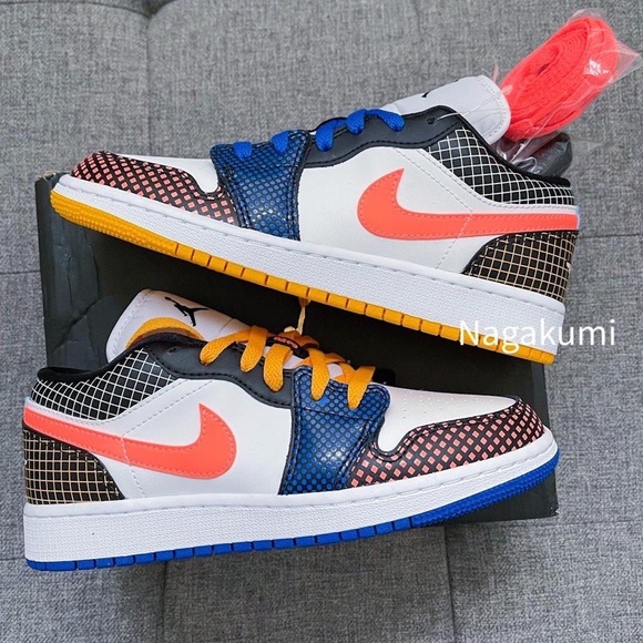 💙🧡 Nike air Jordan 1 Low multicolor shoes - Picture 4 of 4